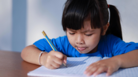 A girl studying creative writing